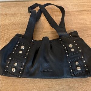 Kenneth Cole Black Studded Shoulder Bag